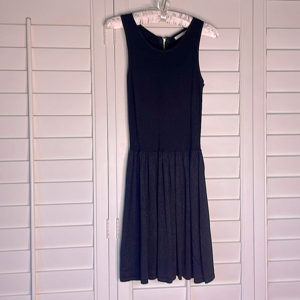 French chic Monoprix shimmer navy knit dress Size 12 girls